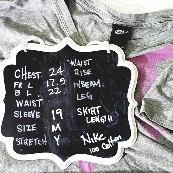 NIKE Pink/Gray Cotton Off Shoulder Long Sleeve Tee - Picture 7 of 7